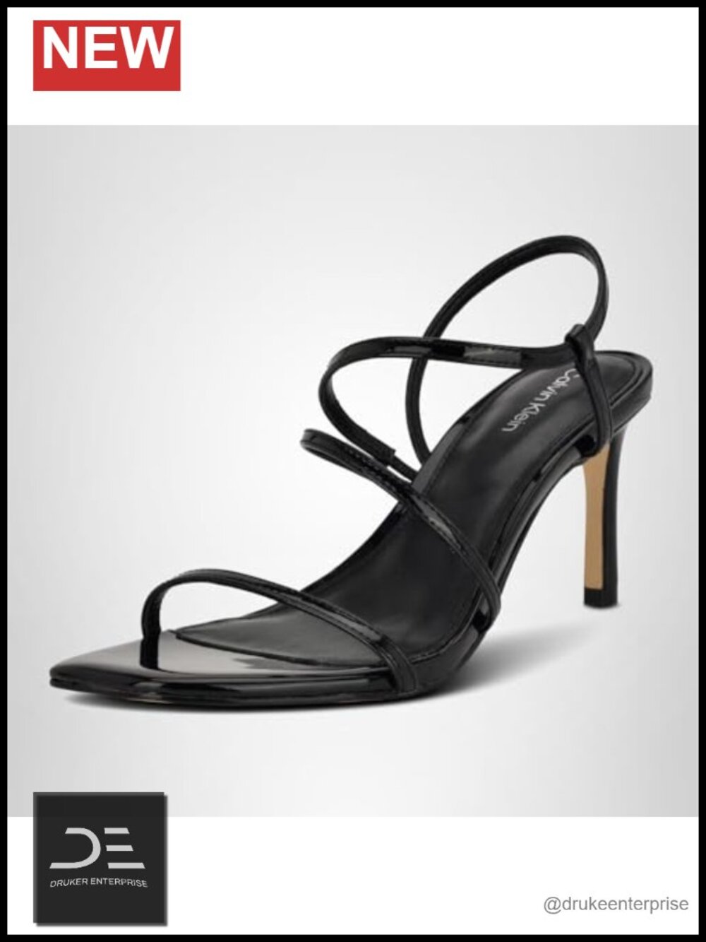 Womens Heeled Sandals Stiletto Heels Open Square Toe Strappy Slip On Faux